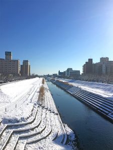 水戸市桜川の雪景色